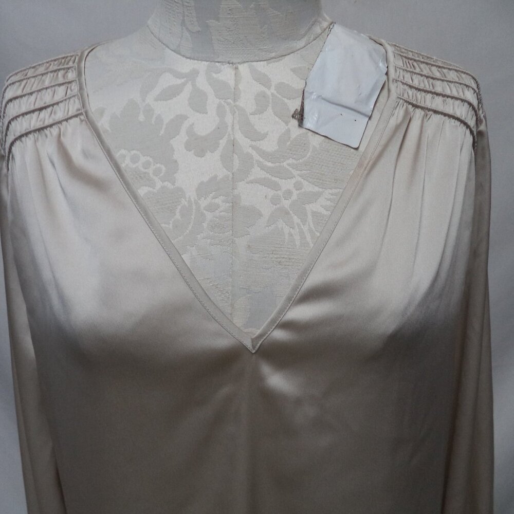 White House Black Market WHBM Satin cream top blouse NEW NWT Size Sz X-Large XL - Picture 3 of 14